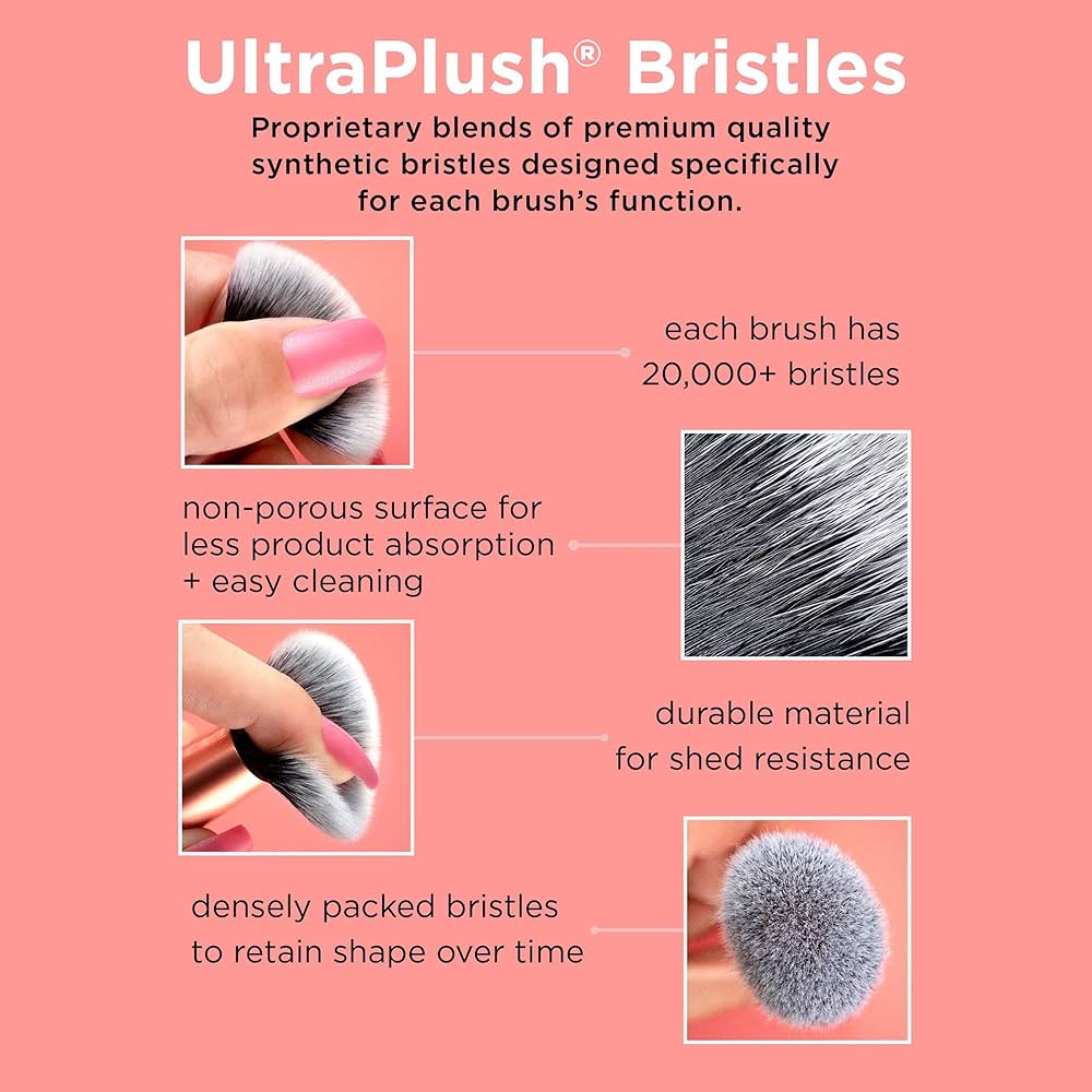 Real technique instapop brush with box| Rt 202 ideal for all types of powders application