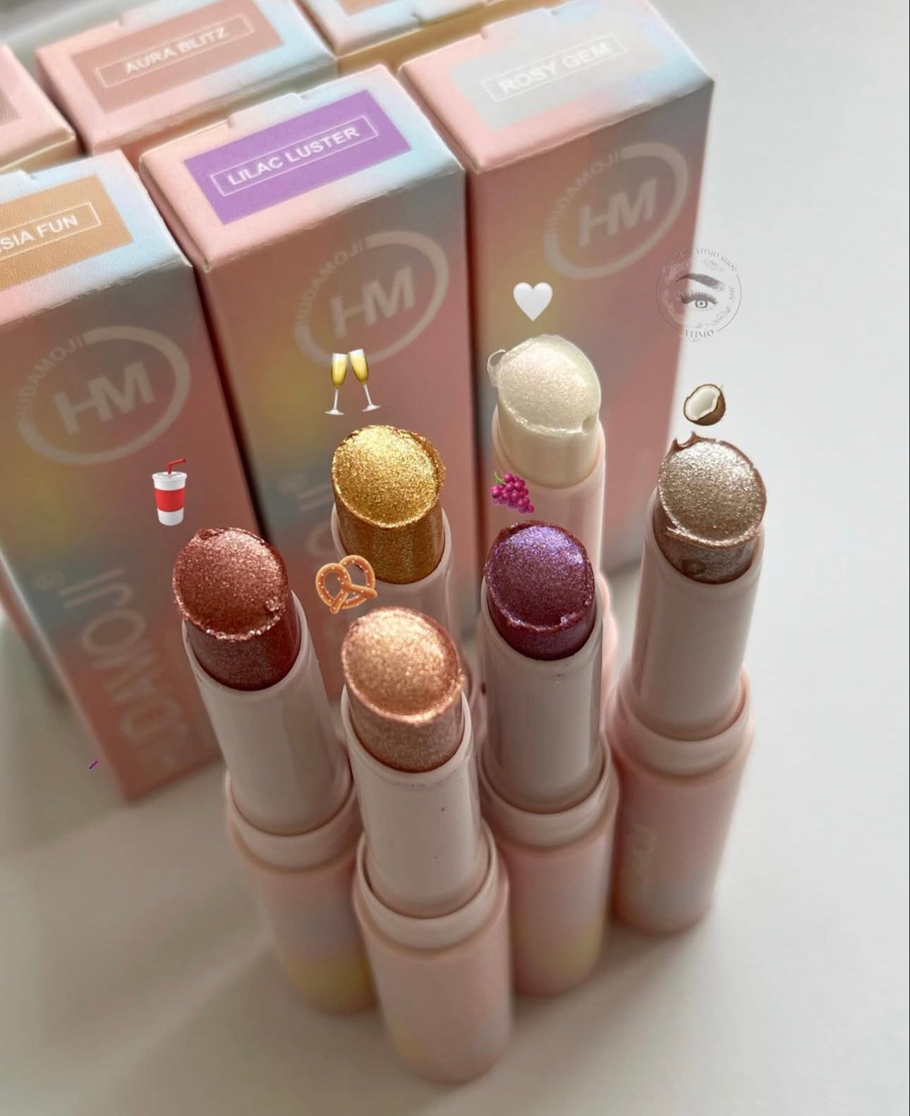 Sheglam dupe of jelly highlighter stick with box|Shade Rosy gem