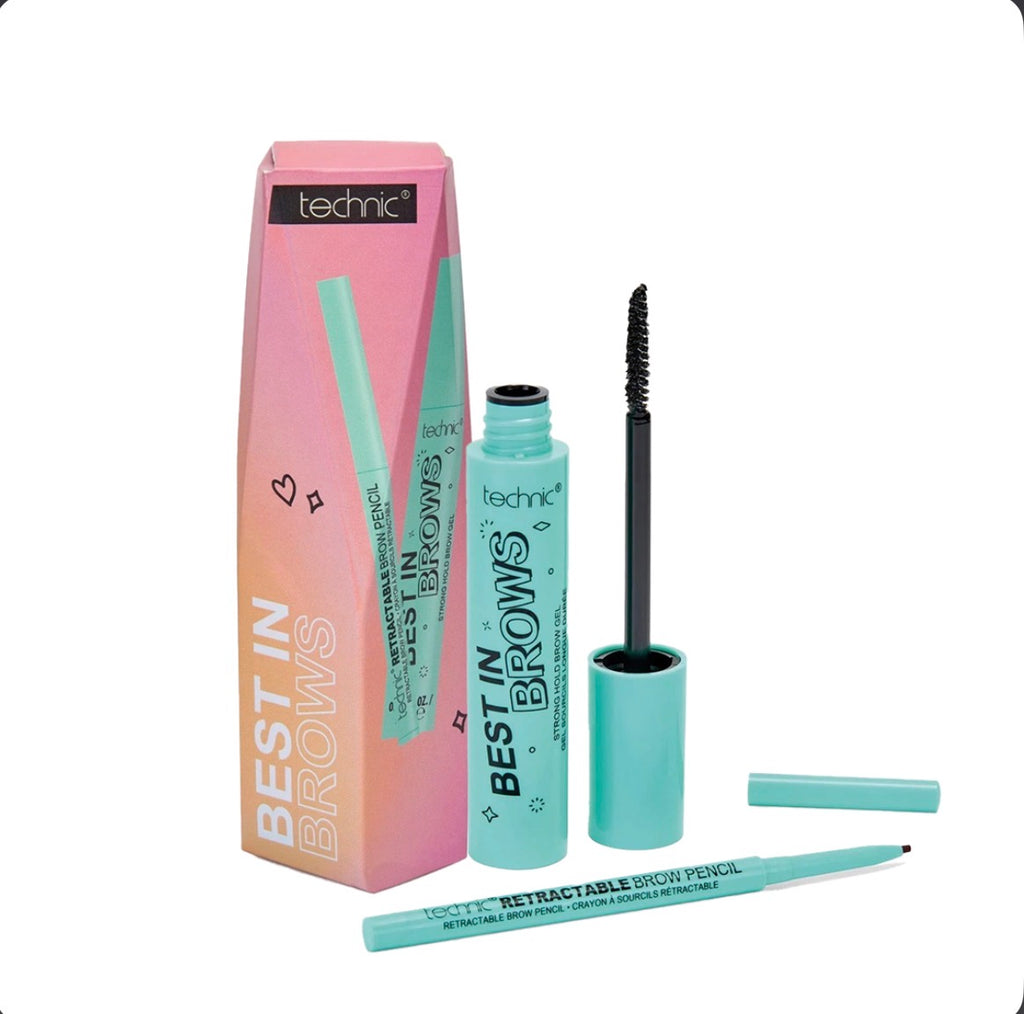 Technic giftset Eyebrow retractable pencil and clear setting Gel