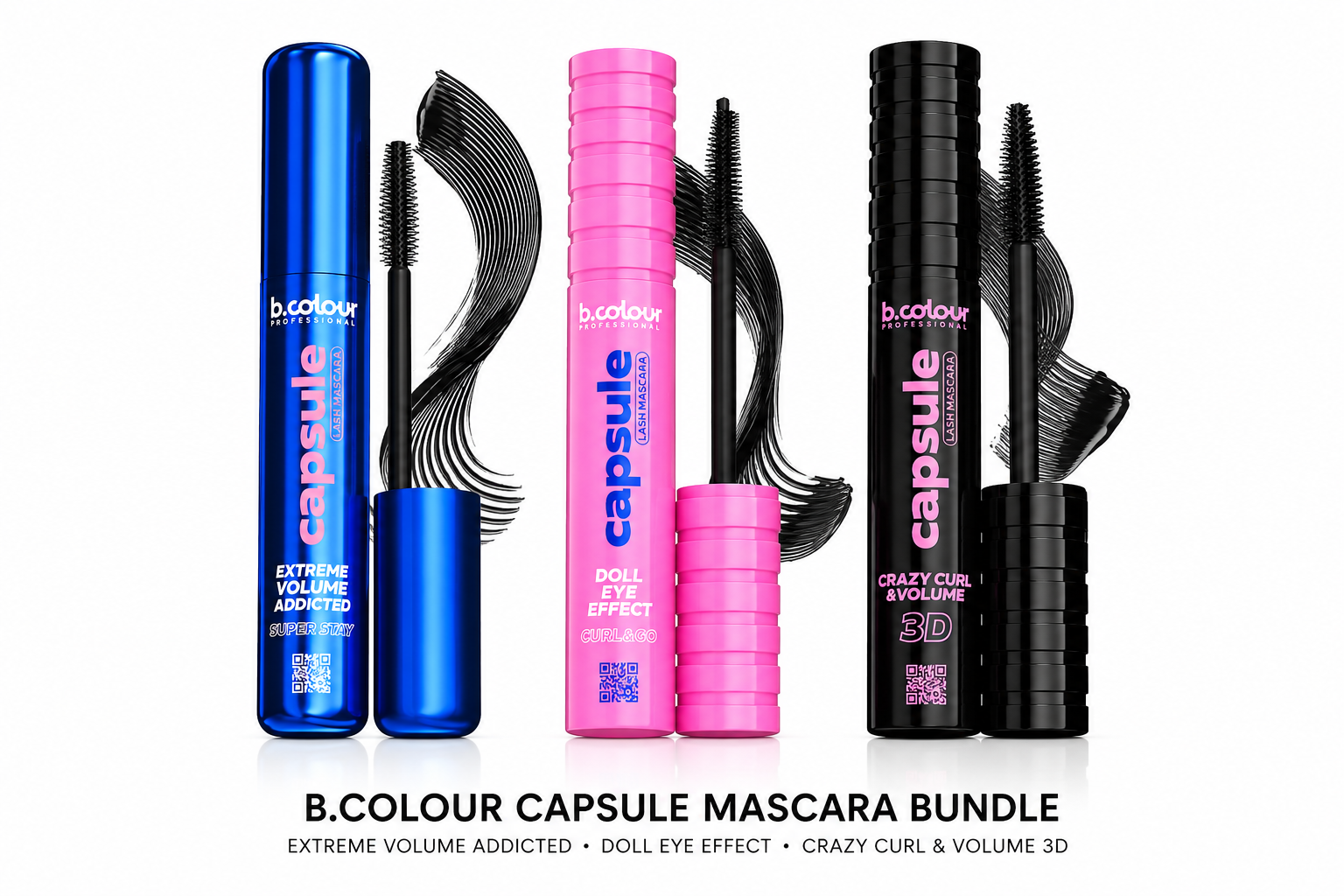 Bundle of 3 B color capsule best sellers Mascara