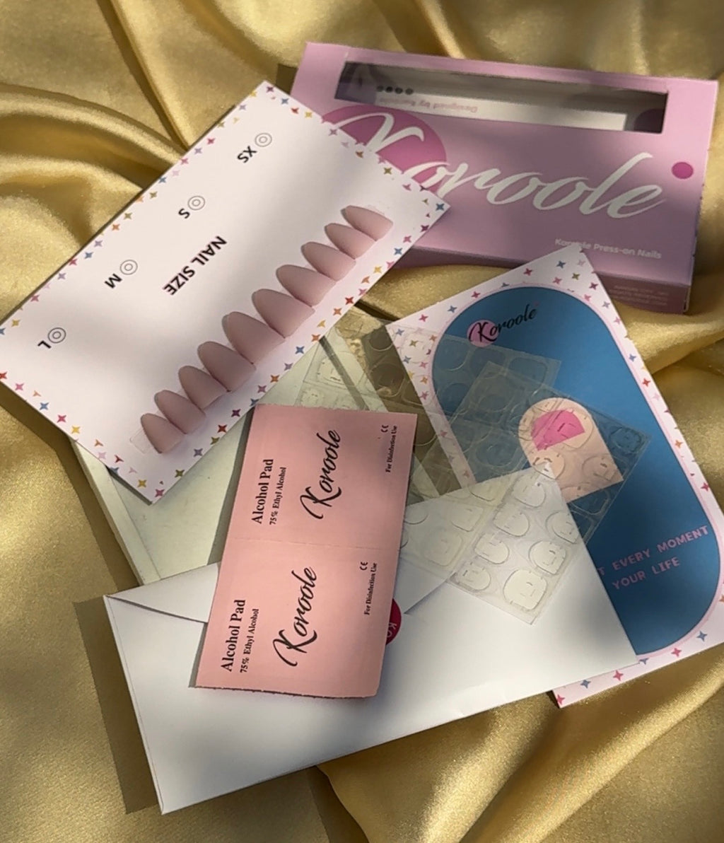 Koroole Exclusively handmade premium quality press-on Nails|With nail application kit