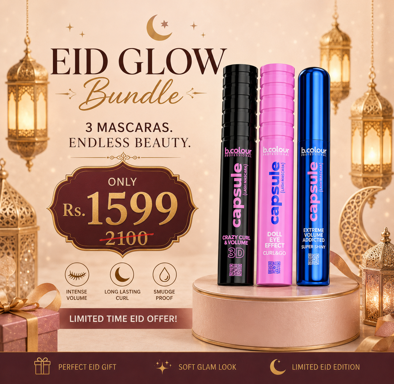 B color capsule Three best sellers Mascara bundle