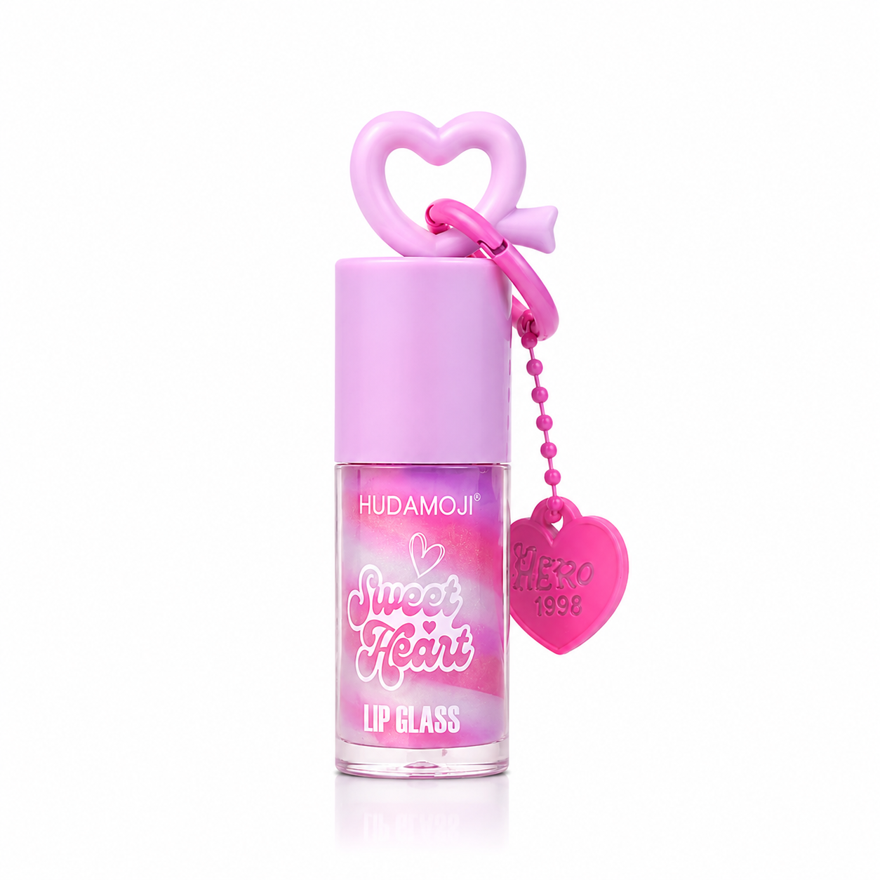 Hudamoji Sweetheart Spiral Lipgloss with keychain