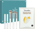 YUWAKU korean brush premium brushset|3 transperant Rice Sheet Mask,2 Matte lipsticks,3 blending brushes