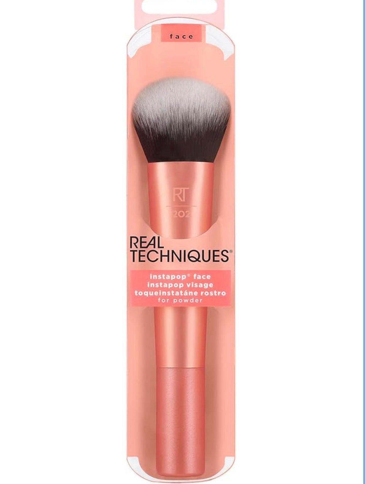 Real technique instapop brush with box| Rt 202 ideal for all types of powders application
