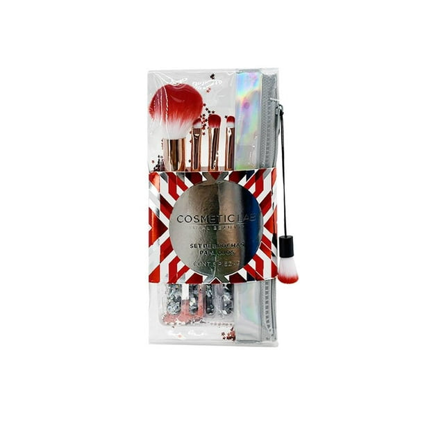 Costmetic lab Brush set of 4 with ziplock pouch