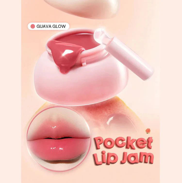 Hudamoji pocket lip jam with box|Shade Guava Glow