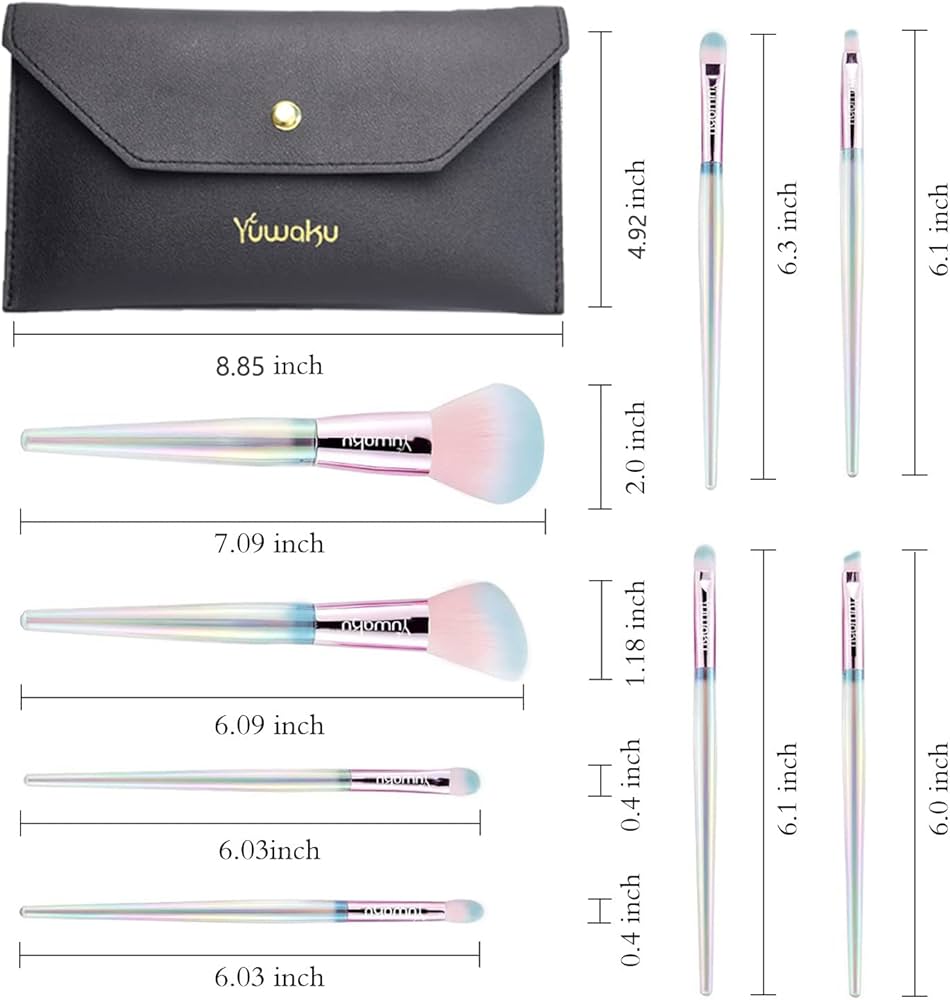 yuwaku pack of 6 Brushset with pouch